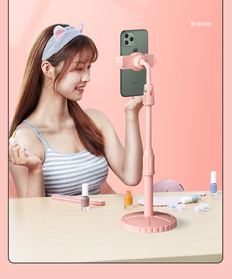 COOBOWE-Cell-Phone-Holder-Telescopic-Height-Adjustable-Colorful-Mobile-Phone-Stand-Disc-Base-Desktop-1796047-4