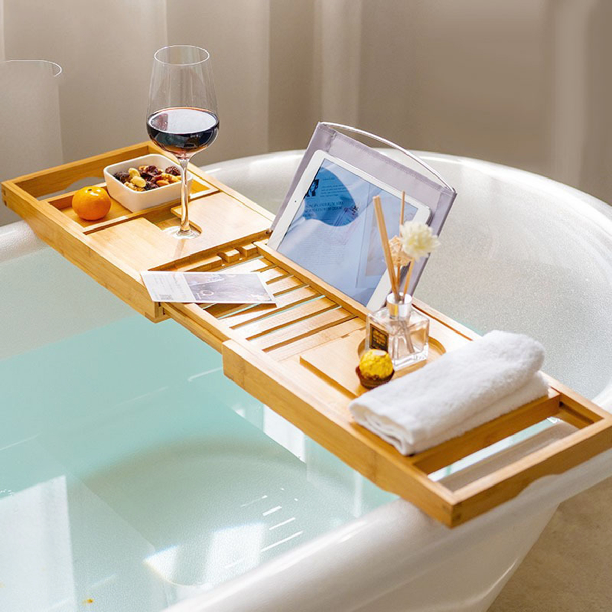 Luxury-Adjustable-Bathtub-Rack-Bamboo-Caddy-Shelf-Shower-Tub-Tray-Towel-Mobile-Phone-Tablet-Holder-S-1794315-15