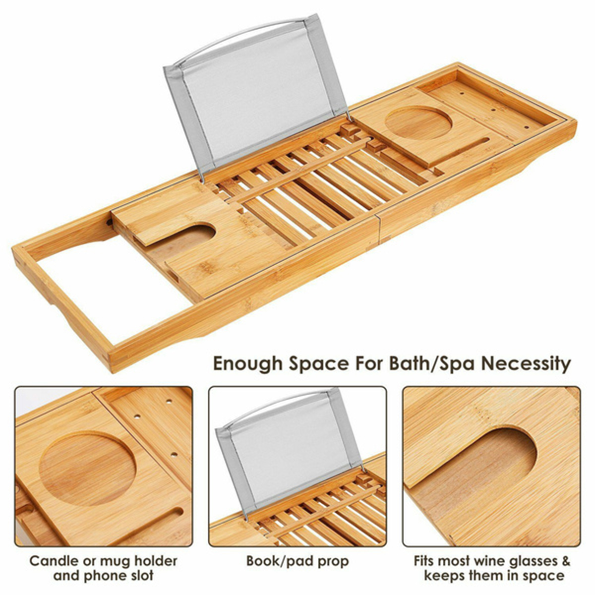 Luxury-Adjustable-Bathtub-Rack-Bamboo-Caddy-Shelf-Shower-Tub-Tray-Towel-Mobile-Phone-Tablet-Holder-S-1827352-5