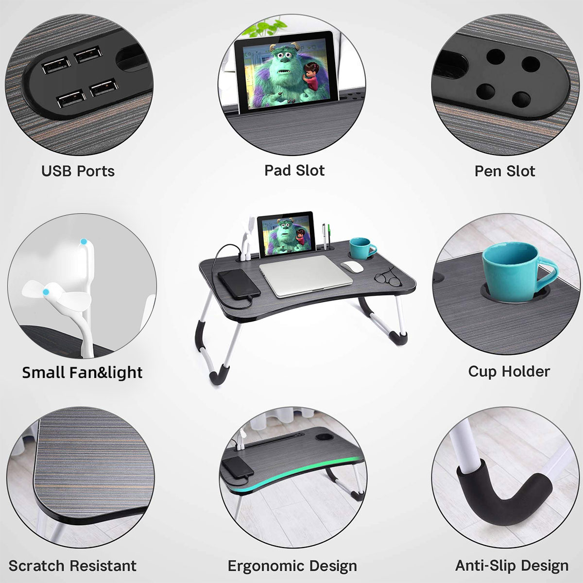 Multifunctional-Curved-Design-Folding-with-USB-Charging-Port-Pen-Cup-Slot-Home-Bed-Macbook-Phone-Sto-1872074-2