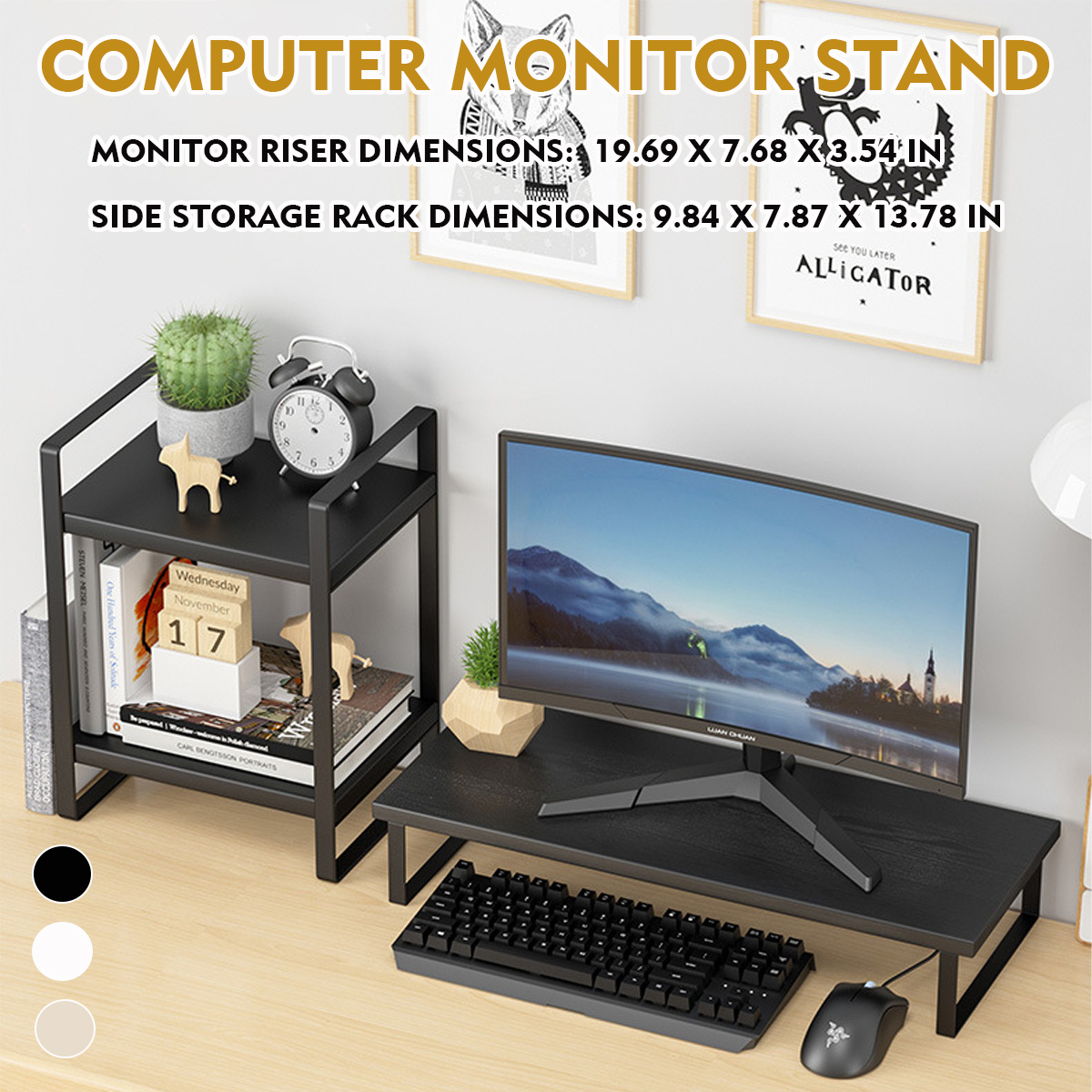 Multifunctional-Mackbook-Desktop-Stand-Macbook-Monitor-Riser-with-2-Layer-Shelves-Desk-Organizer-1865092-2