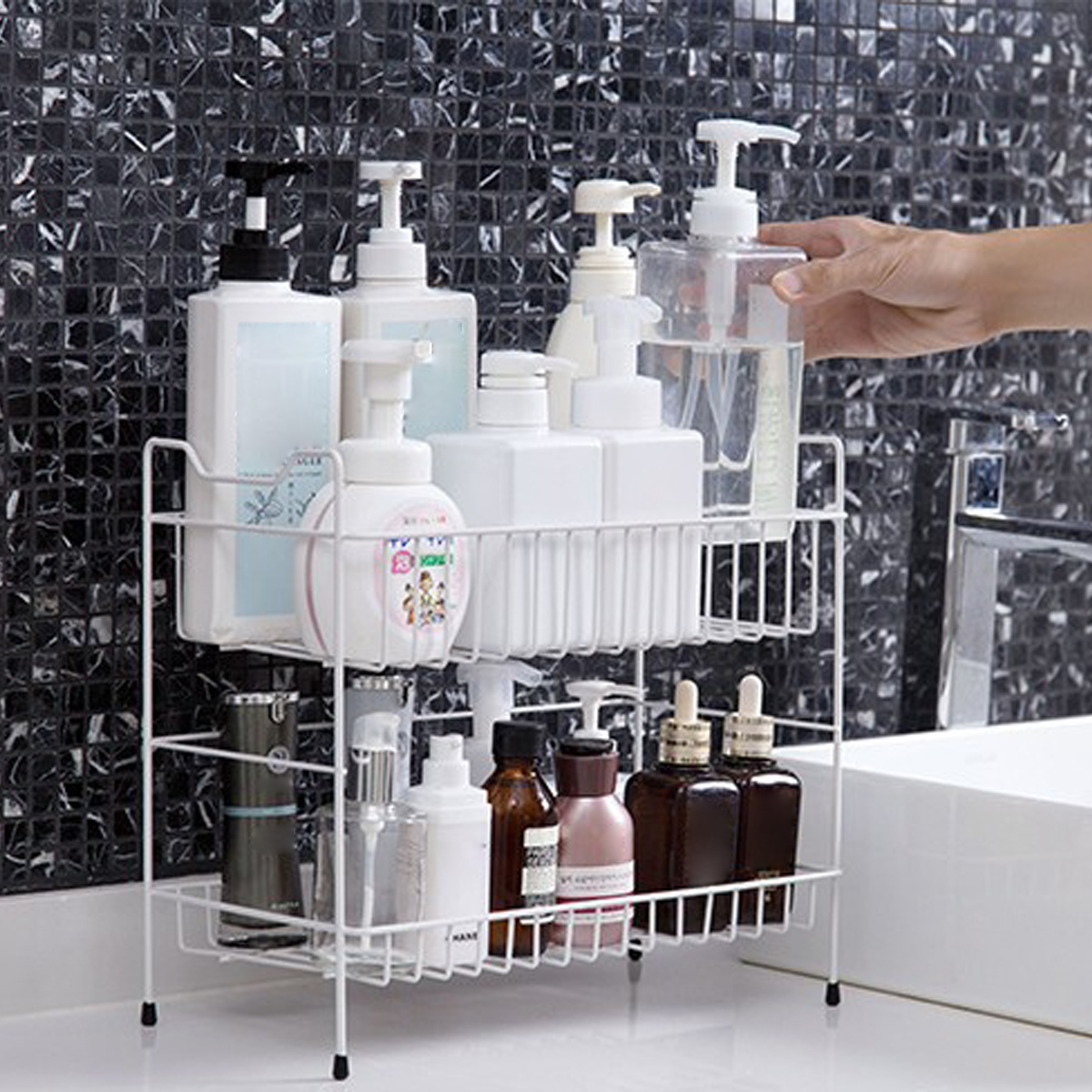 2-Layers-Desktop-Iron-Shelf-Kitchen-Sauces-Flavoring-Storage-Bathroom-Shampoo-Cosmetics-Storage-Hold-1827890-11
