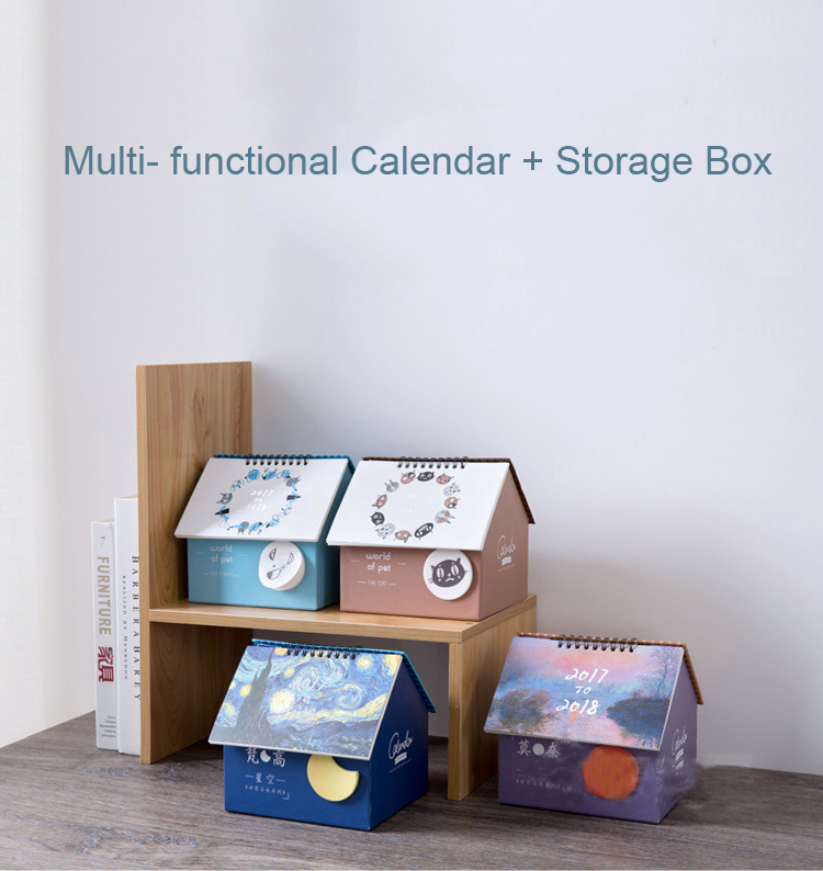2018-Calendar-Notebook-Memo-Storage-Box-House-Container-Desk-Office-Daily-Planner-Student-Organizer-1246599-1