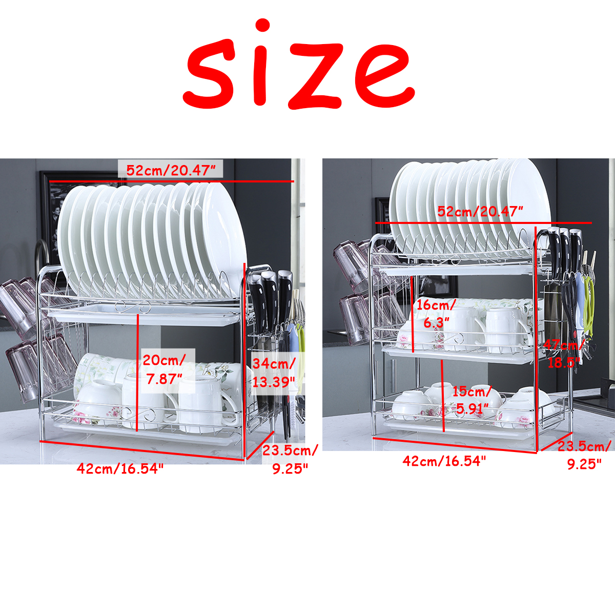 23-Tiers-Dish-Drainer-Holder-Metal-Drying-Rack-Basket-Bowl-Dish-Draining-Shelf-Dryer-Tray-Holder-Kit-1732659-6
