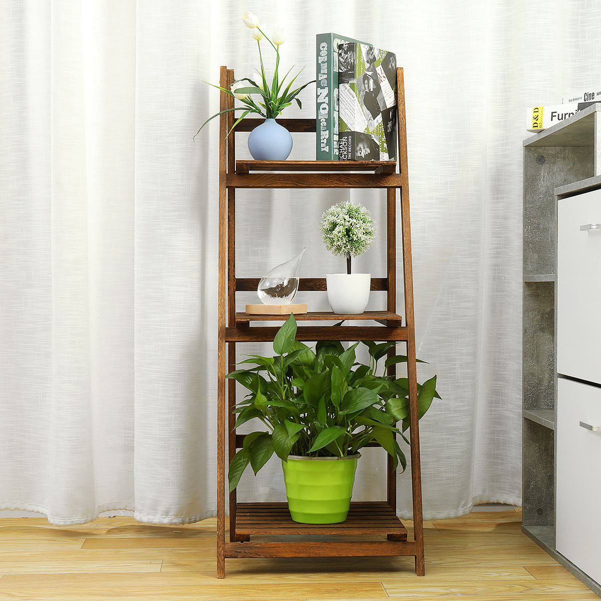 3-Tiers-Ladder-Storage-Shelf-Foldable-Plant-Flower-Pot-Display-Stand-Bookshelf-Storage-Rack-Home-Off-1759121-10
