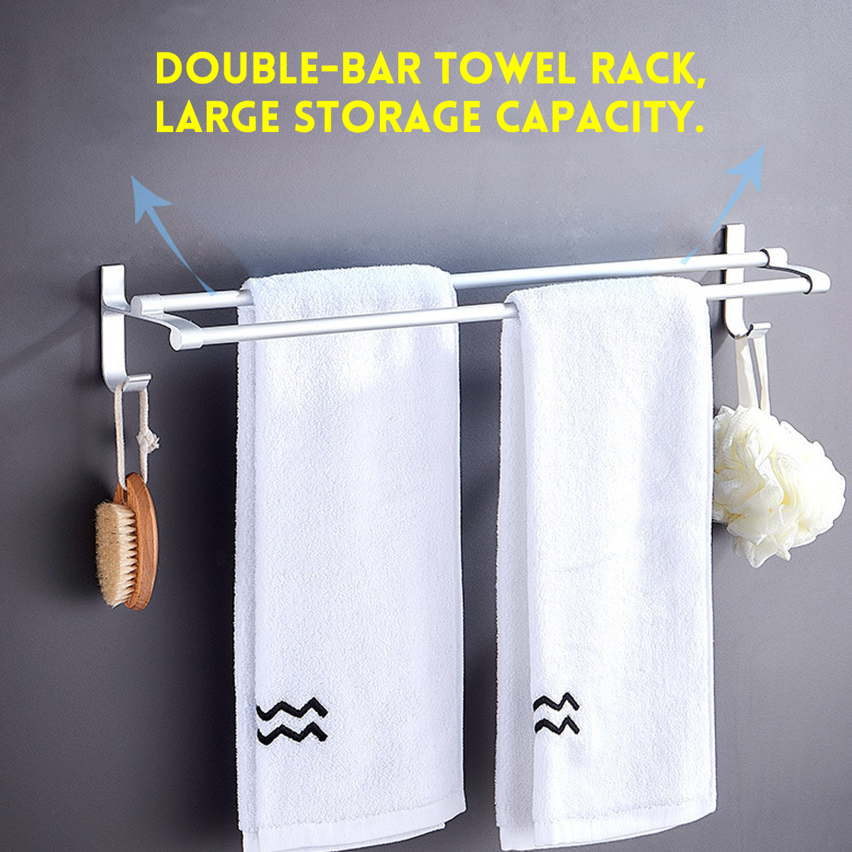405060cm-Double-Bar-Towel-Rack-Shelf-Bathroom-Wall-Mounted-Shower-Towel-Holder-Aluminum-Hanger-1787932-2