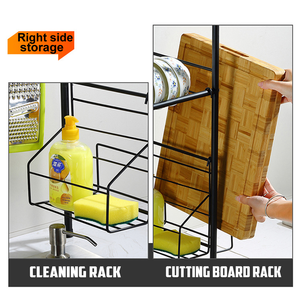 6383cm-Sink-Storage-Rack-12-Layers-Kitchen-Over-Sink-Dish-Drying-Drain-Shelf-Dish-Chopsticks-Storage-1775131-8