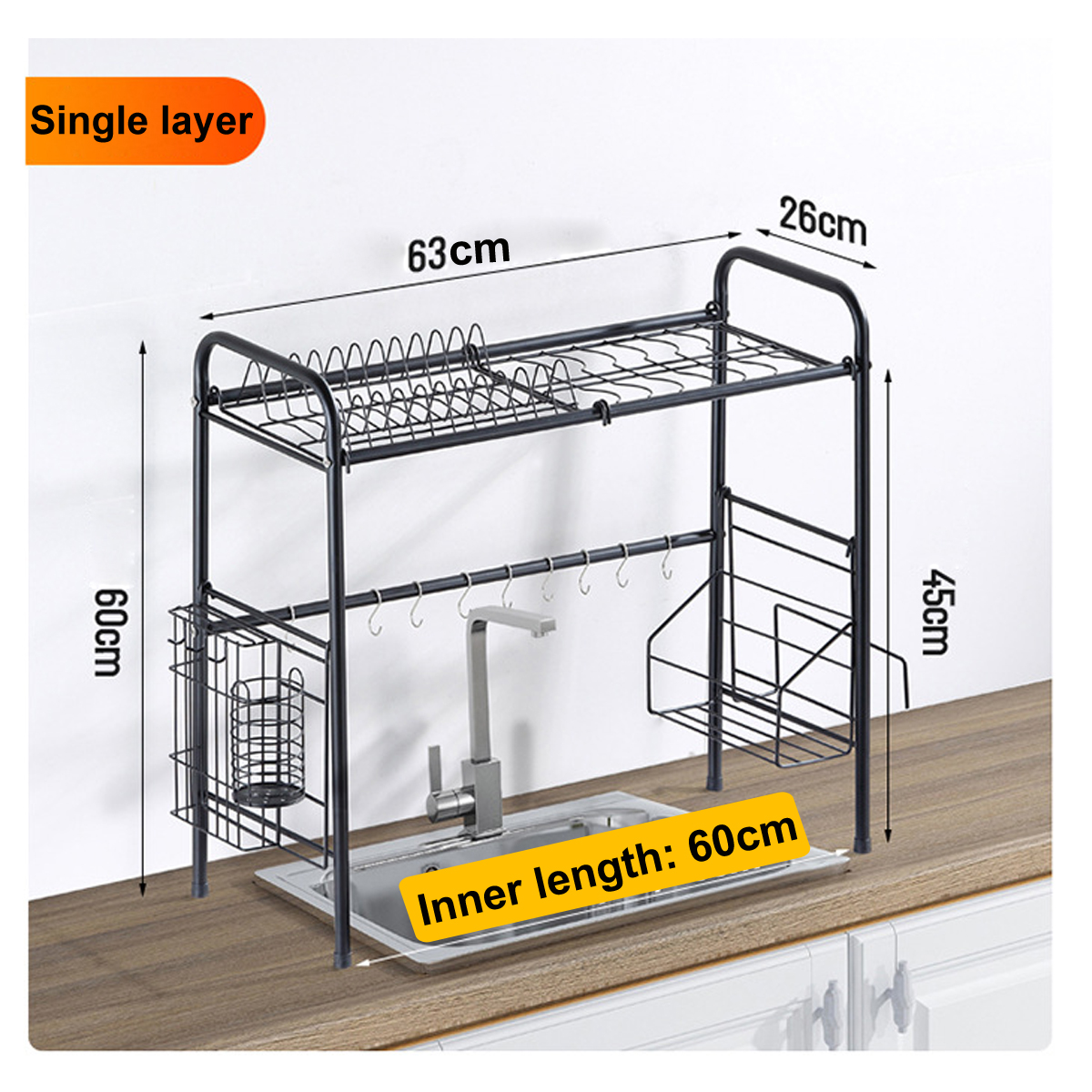 6383cm-Sink-Storage-Rack-12-Layers-Kitchen-Over-Sink-Dish-Drying-Drain-Shelf-Dish-Chopsticks-Storage-1775131-10