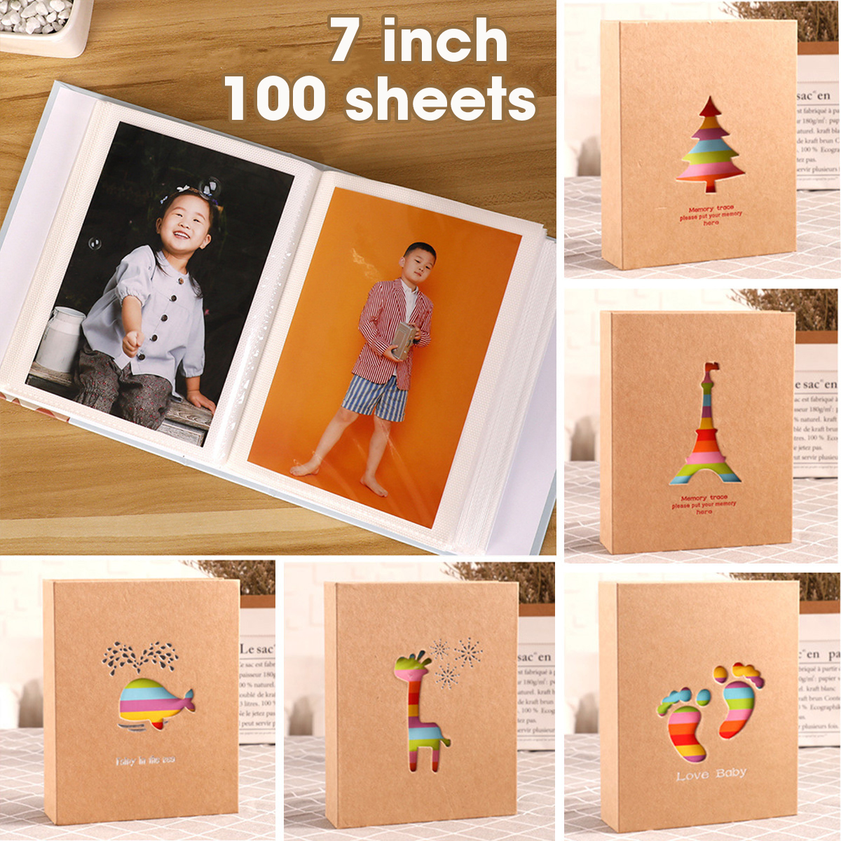 7-Inch-Baby-Photo-Album-100-Sheets-Kraft-Paper-Insert-Page-Album-Kids-DIY-Anniversary-Memory-Album-B-1752253-2