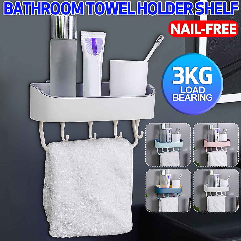 Bathroom-Wall-mounted-Storage-Shelf-Kitchen-Storage-Caddy-Rack-Organizer-Tray-Towel-Holder-No-Drill--1799475-1