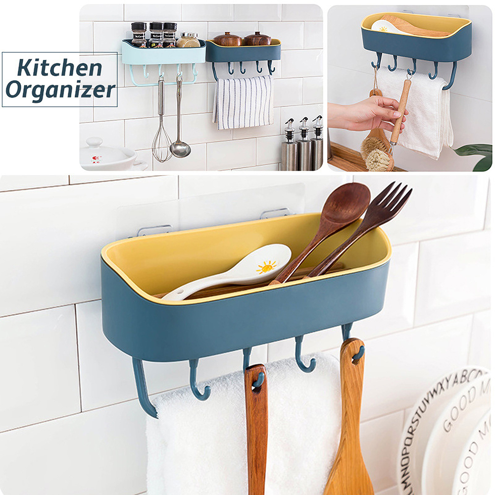 Bathroom-Wall-mounted-Storage-Shelf-Kitchen-Storage-Caddy-Rack-Organizer-Tray-Towel-Holder-No-Drill--1799475-3