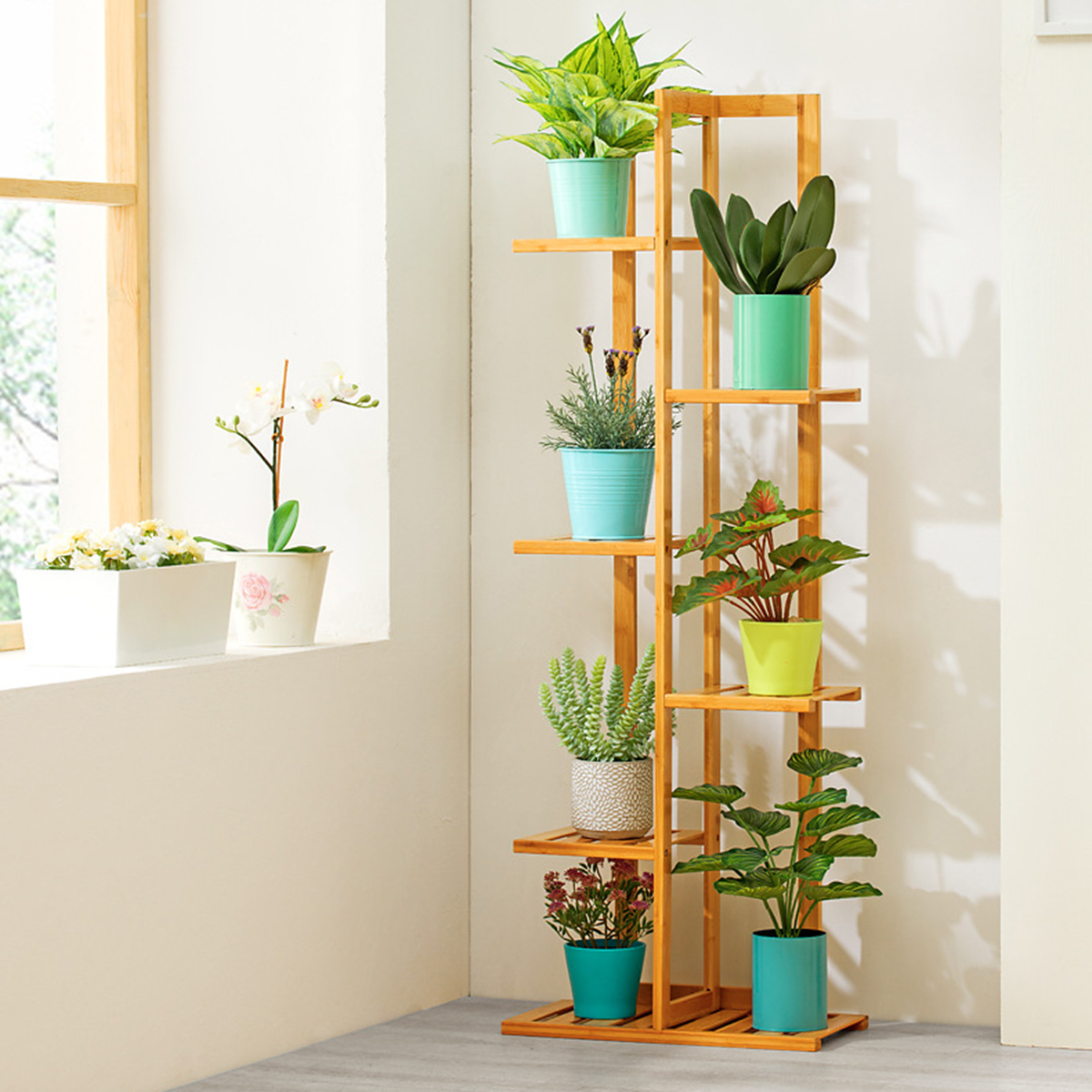 Bookshelf-567-Tiers-Plant-Stand-Flower-Shelf-Multi-level-Indoor-Balcony-Green-Porch-Solid-Wood-Livin-1638247-8