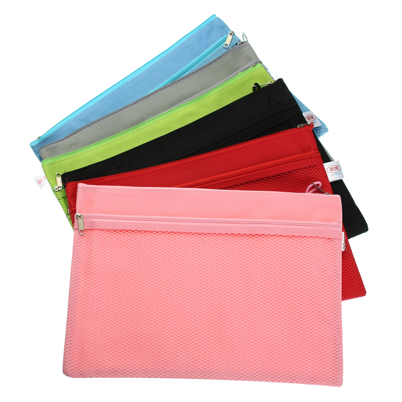 Colorful-Double-Layer-Canvas-Cloth-Zipper-Book-Pencil-Pen-Case-Bag-File-Document-Bags-1114758-1