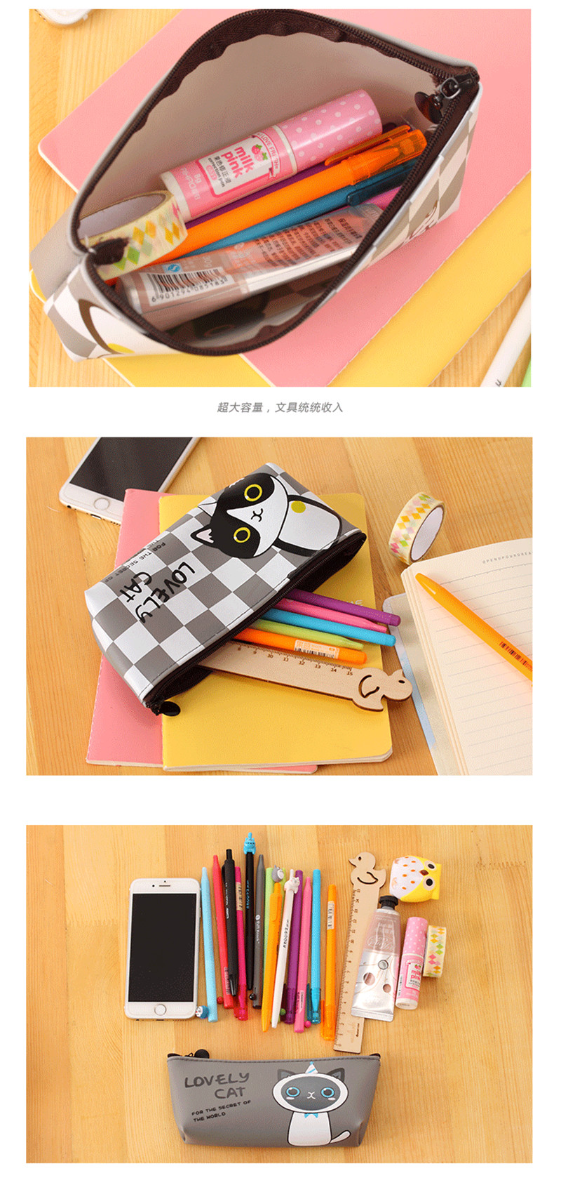 Cute-Cartoon-Cat-Pencil-Case-Box-Pens-Storage-Bag-Pouch-Stationary-Makeup-Bag-1092315-9