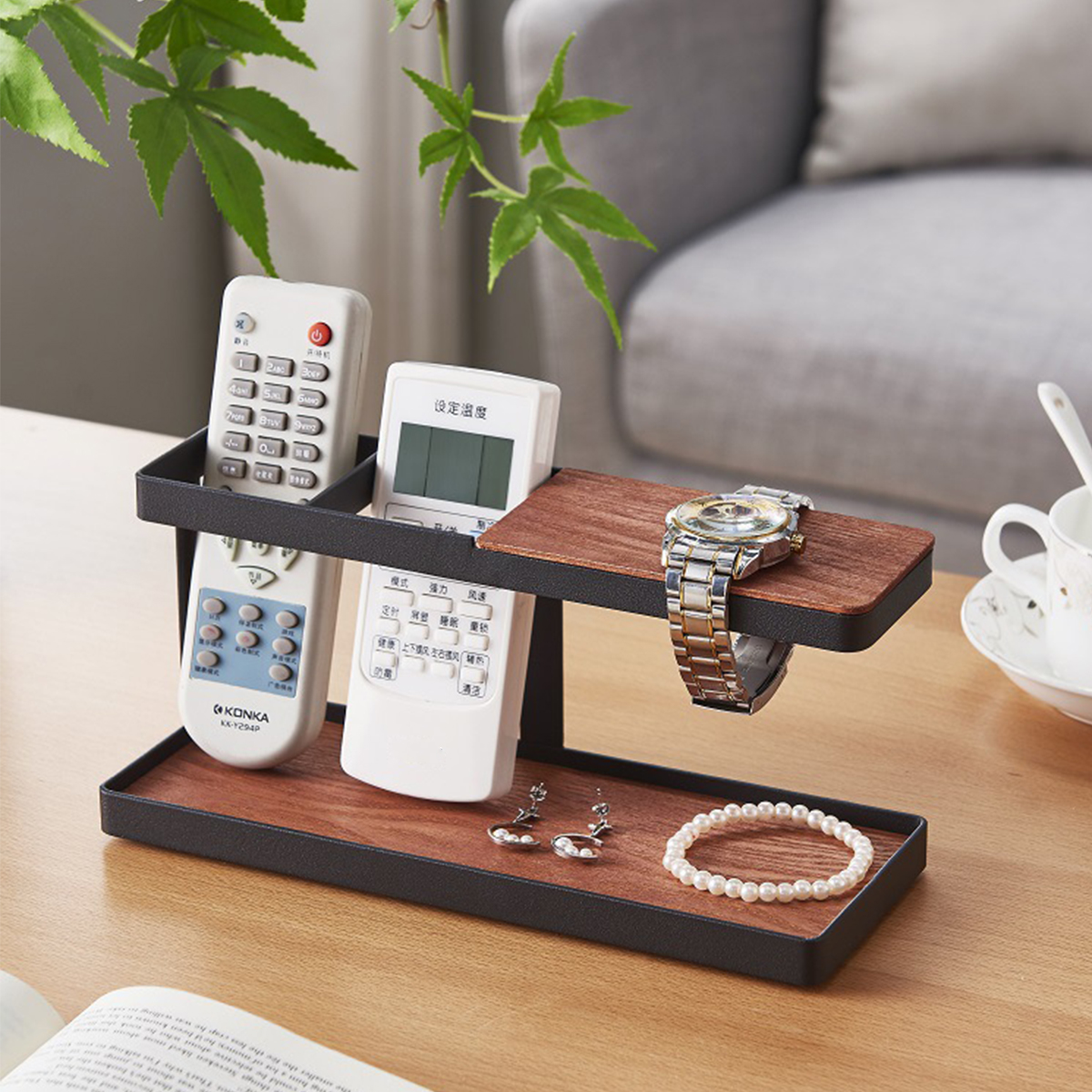 Desktop-Remote-Control-Storage-Shelf-Phone-Stand-Bracket-Keys-Storage-Rack-Organizer-1627800-3