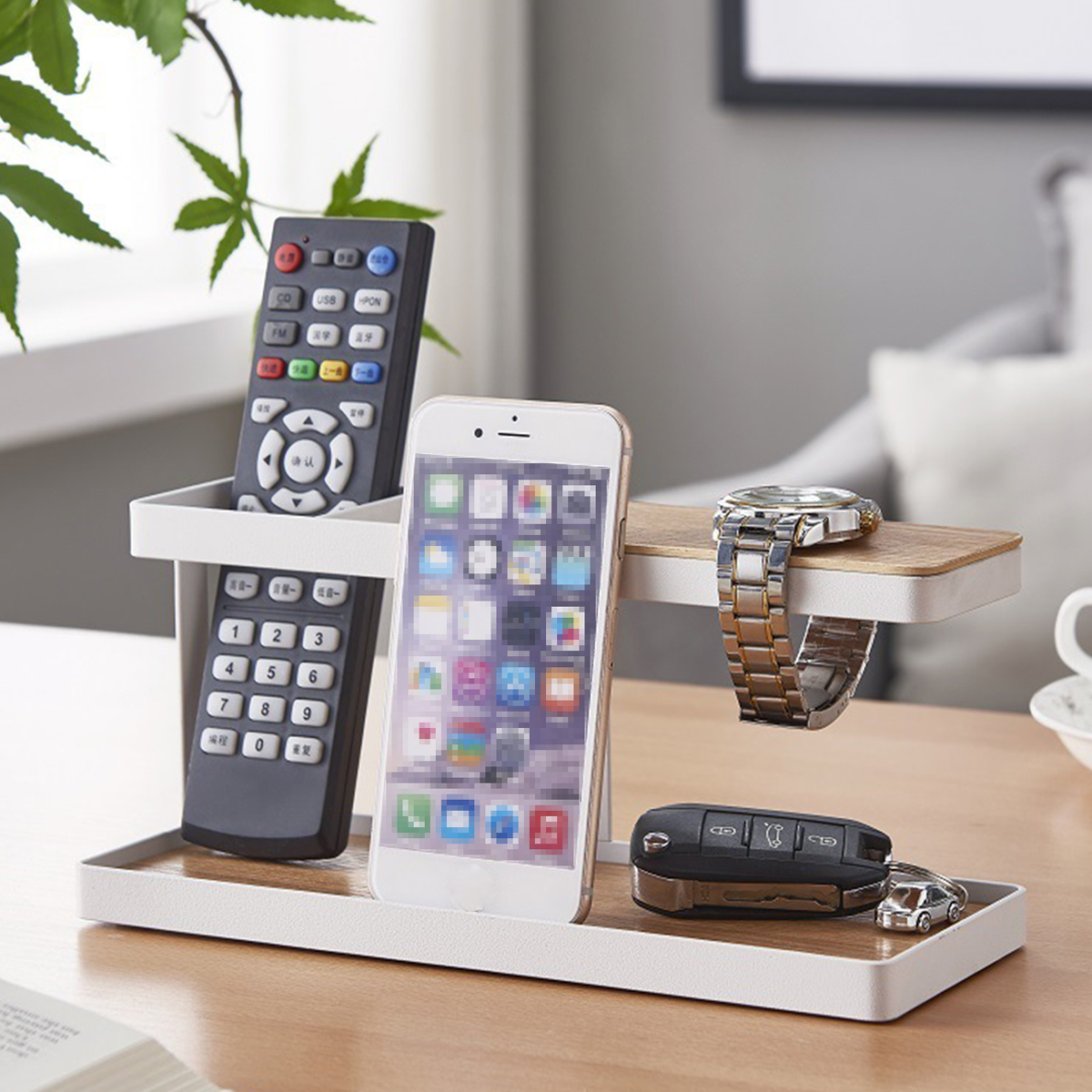 Desktop-Remote-Control-Storage-Shelf-Phone-Stand-Bracket-Keys-Storage-Rack-Organizer-1627800-4