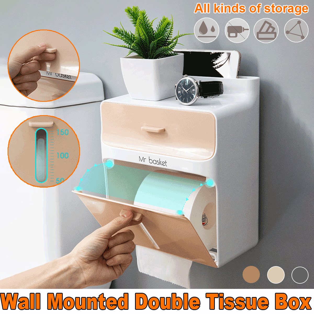 Double-Layers-Drawer-Tissue-Box-No-punching-and-Waterproof-Bathroom-Storage-Organizer-Household-Offi-1791199-2
