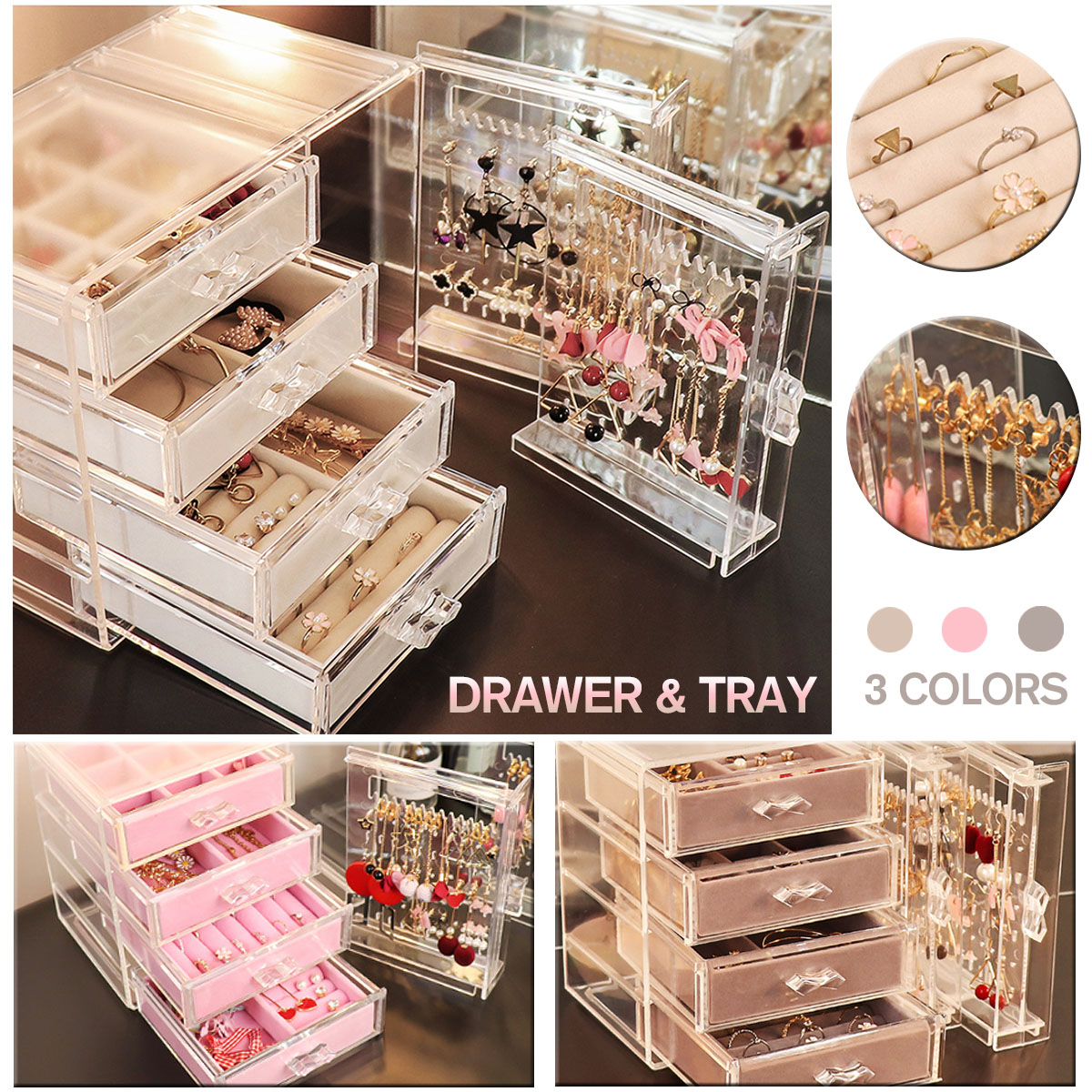 Dustproof-Transparent-Acrylic-Earrings-Jewelry-Storage-Box-Display-Stand-Rack-Tray-1688842-1