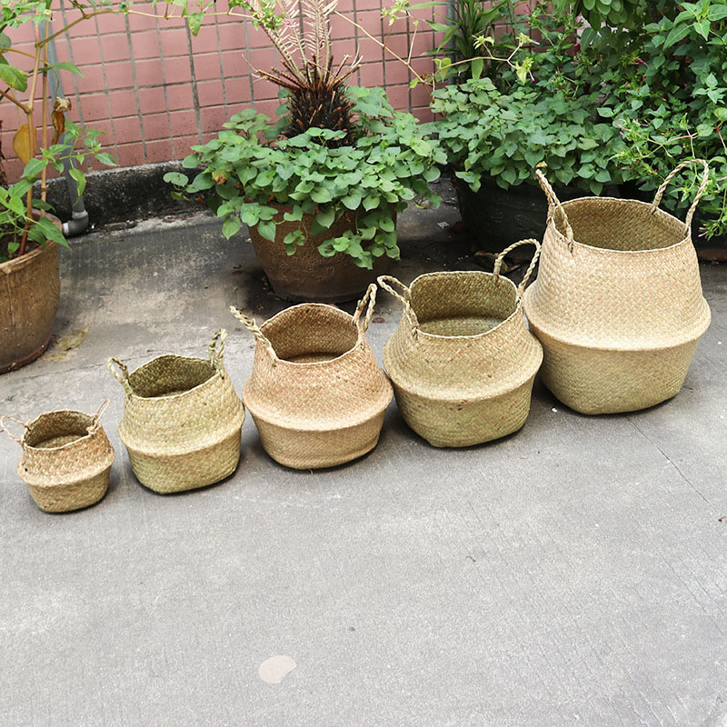 Folding-Seagrass-Storage-Basket-Home-Decorative-Rattan-Plant-Flower-Pot-Decor-Handmade-Woven-Wicker--1786658-13