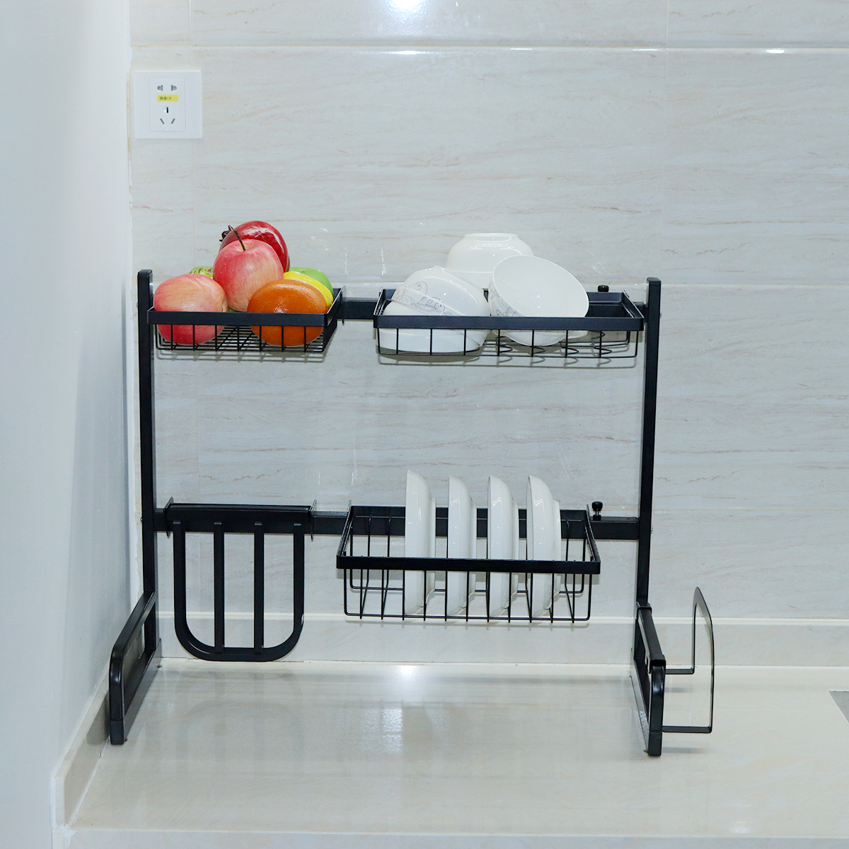 Iron-Art-Retractable-Storage-Rack-63-93cm-Carbon-Steel-Multifunctional-Dish-Rack-Kitchen-Accessories-1767743-26