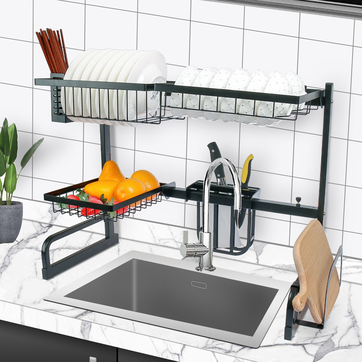 Iron-Art-Retractable-Storage-Rack-63-93cm-Carbon-Steel-Multifunctional-Dish-Rack-Kitchen-Accessories-1767743-28