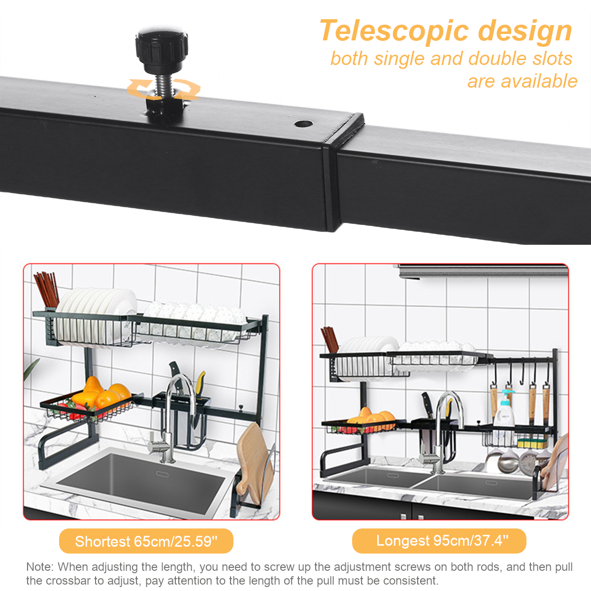 Iron-Art-Retractable-Storage-Rack-63-93cm-Carbon-Steel-Multifunctional-Dish-Rack-Kitchen-Accessories-1767743-6