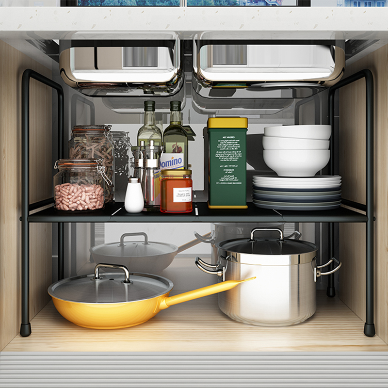 Kitchen-Storage-Rack-Under-Sink-Shelf-Books-Stand-Desktop-Space-Saving-Organizer-Holder-1801141-12