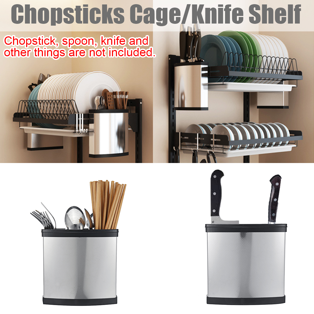 Kitchen-Wall-Mounted-304-Stainless-Steel-Free-Punch-chopsticks-Cutter-Storage-Shelf-Rack-1640090-1