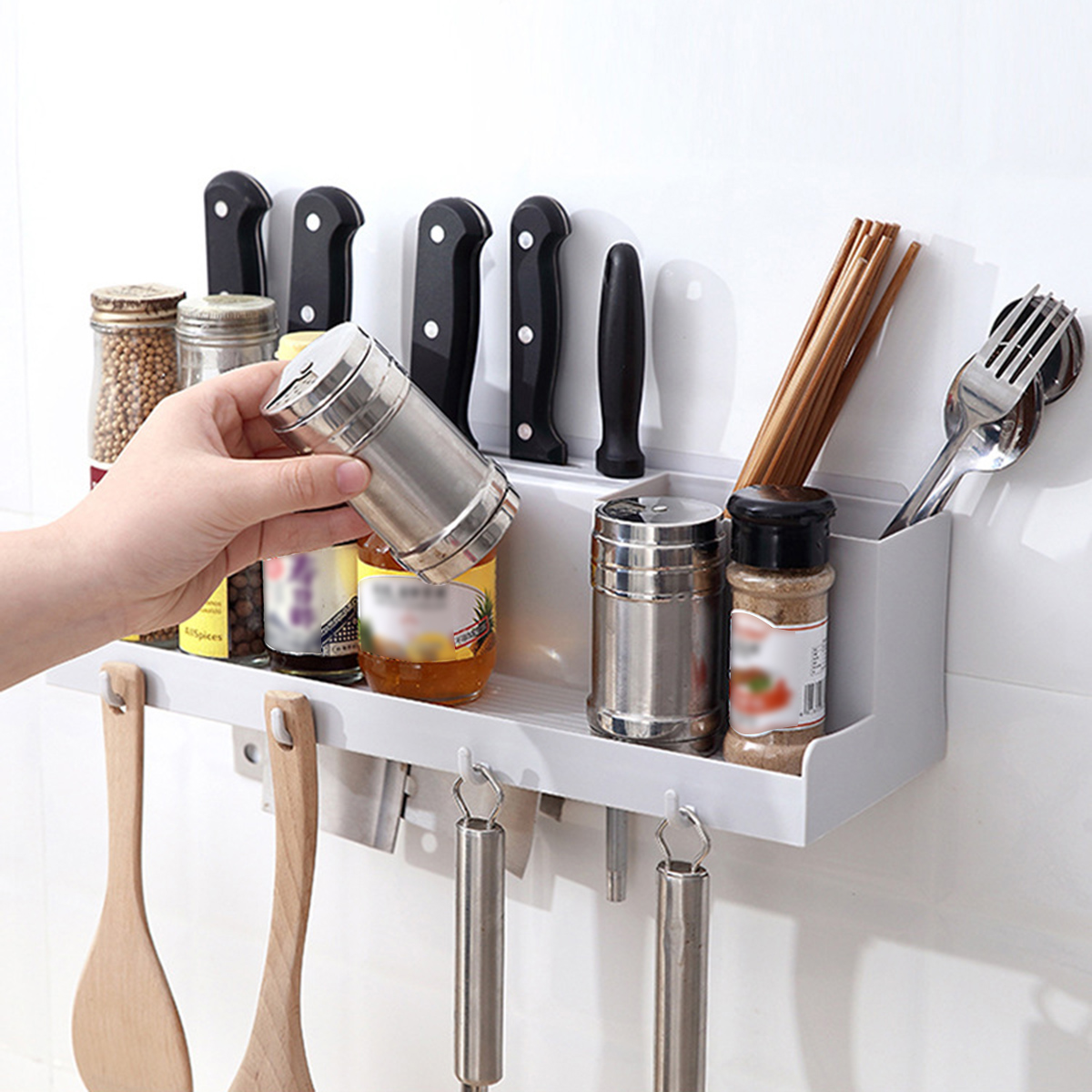 Kitchen-Wall-Mounted-Rack-Storage-Holder-Cutter-Spice-Seasoning-Jar-Multifunctional-Shelf-Organizer-1759322-9