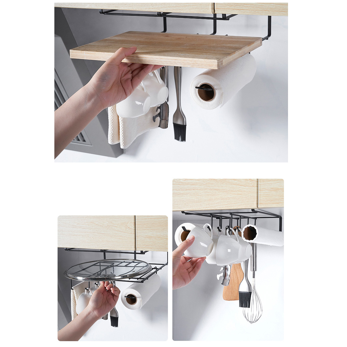 Metal-Hanging-Basket-Iron-BlackWhite-Hook-Design-Wall-Hanging-Rack-Kitchen-Bathroom-Towel-Knife-Stor-1776553-11