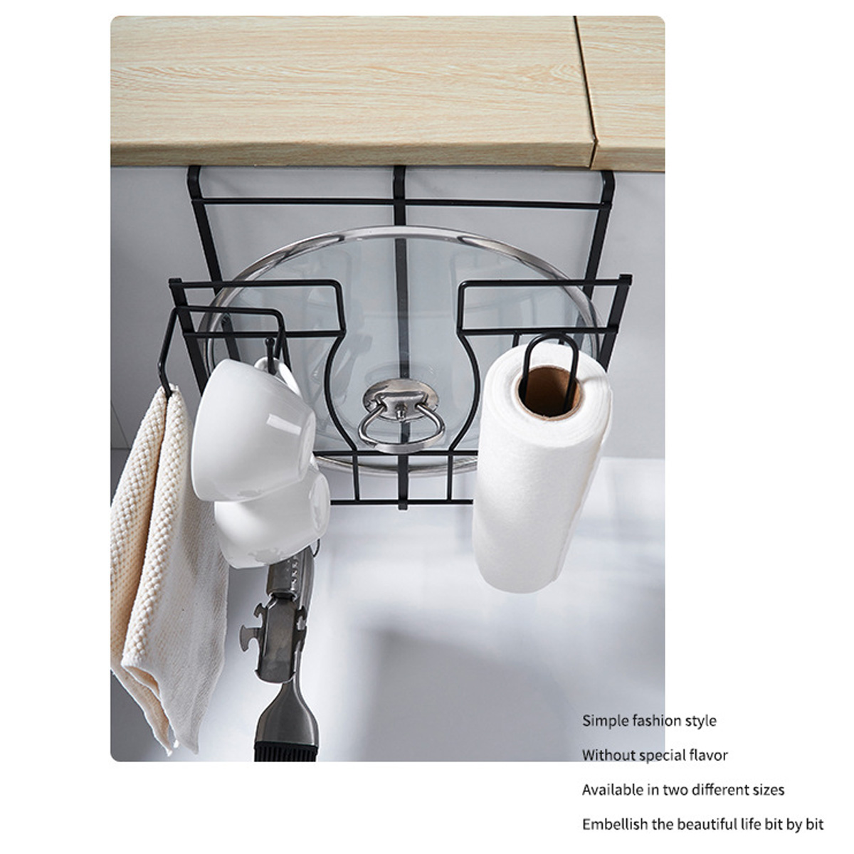 Metal-Hanging-Basket-Iron-BlackWhite-Hook-Design-Wall-Hanging-Rack-Kitchen-Bathroom-Towel-Knife-Stor-1776553-6