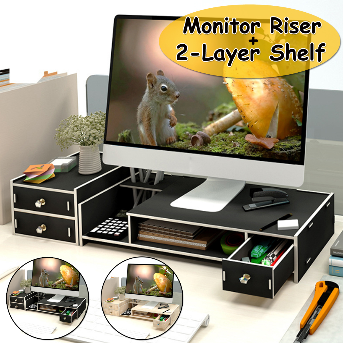 Multi-function-Desktop-Monitor-Stand-Wood-Shelf-Plinth-Computer-Screen-Riser-Laptop-Strong-Laptop-St-1676590-1