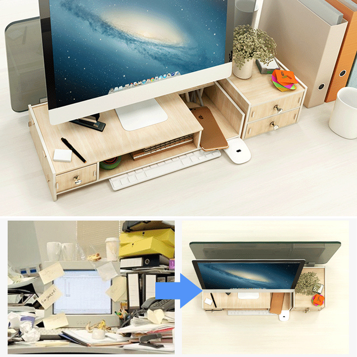 Multi-function-Desktop-Monitor-Stand-Wood-Shelf-Plinth-Computer-Screen-Riser-Laptop-Strong-Laptop-St-1676590-2