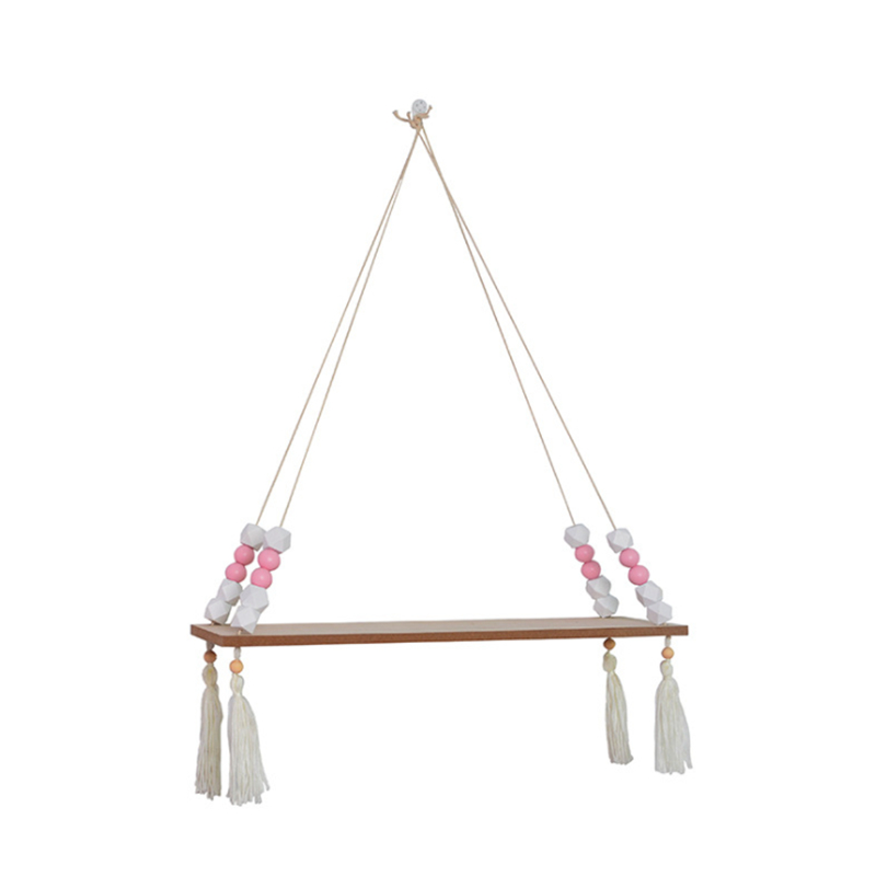 Nordic-Wood-Wall-Mounted-Shelf-Beads-Board-Tassels-Hanging-Storage-Shelf-Floating-Rack-Book-Holder-B-1736114-8