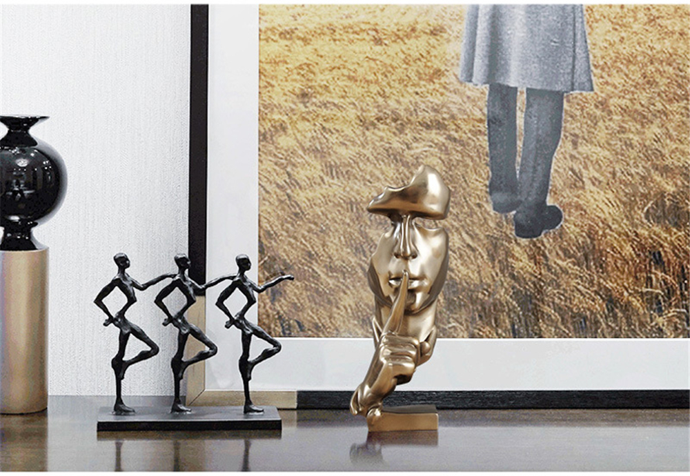 Silence-Is-Gold-Statue-Resin-Abstract-Sculpture-Ornament-Home-Decoration-Modern-Art-Office-Desk-Deco-1782702-2