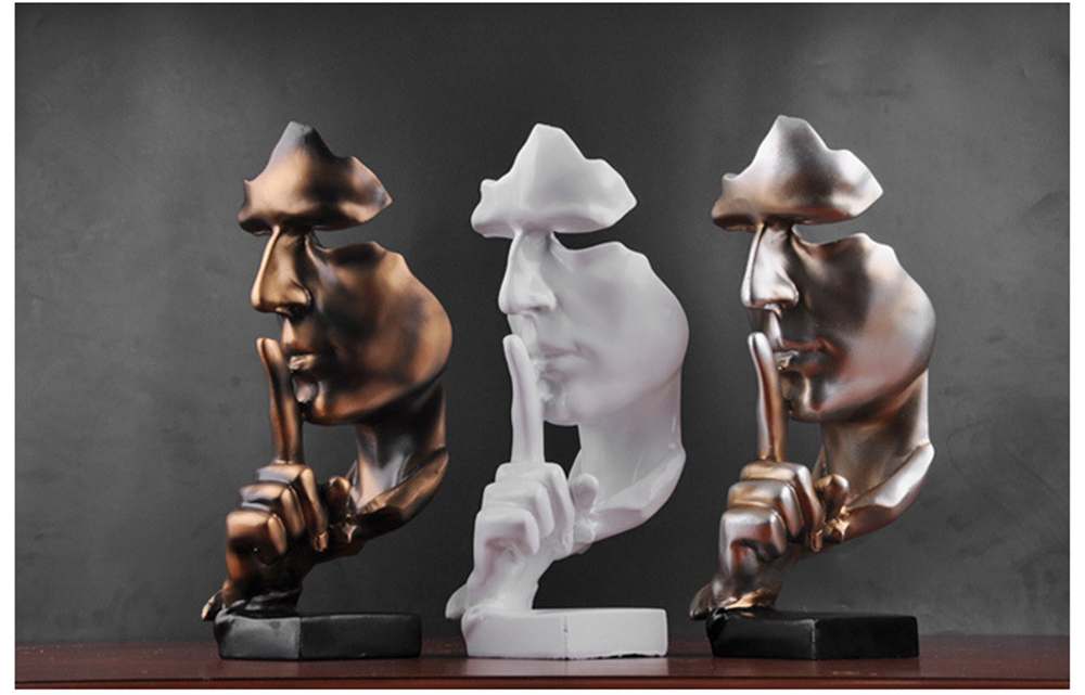 Silence-Is-Gold-Statue-Resin-Abstract-Sculpture-Ornament-Home-Decoration-Modern-Art-Office-Desk-Deco-1782702-4