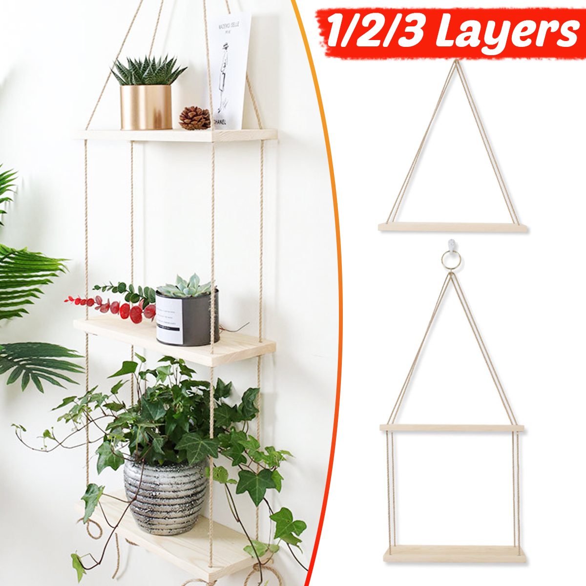 SingleDoubleThree-Layer-Wall-Storage-Rack-Flower-Stand-Wall-Decoration-Sling-Twine-Shelf-1746777-1