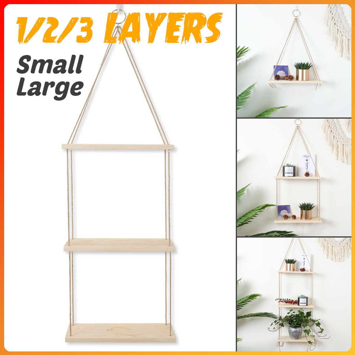 SingleDoubleThree-Layer-Wall-Storage-Rack-Flower-Stand-Wall-Decoration-Sling-Twine-Shelf-1746777-2