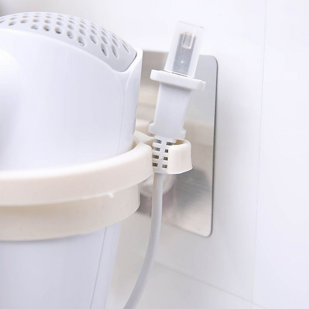 Wall-Mounted-Hair-Dryer-Rack-Holder-Bathroom-Multi-function-Storage-Rack-No-Drilling-Plastic-Bracket-1797849-9