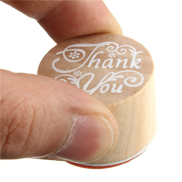 Wooden-Round-Handwriting-Wishes-Sentiment-Words-Floral-Pattern-Rubber-Stamp-993700-6