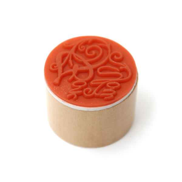 Wooden-Round-Handwriting-Wishes-Sentiment-Words-Floral-Pattern-Rubber-Stamp-993700-7