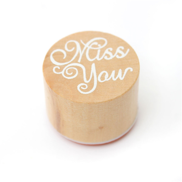 Wooden-Round-Handwriting-Wishes-Sentiment-Words-Floral-Pattern-Rubber-Stamp-993700-9