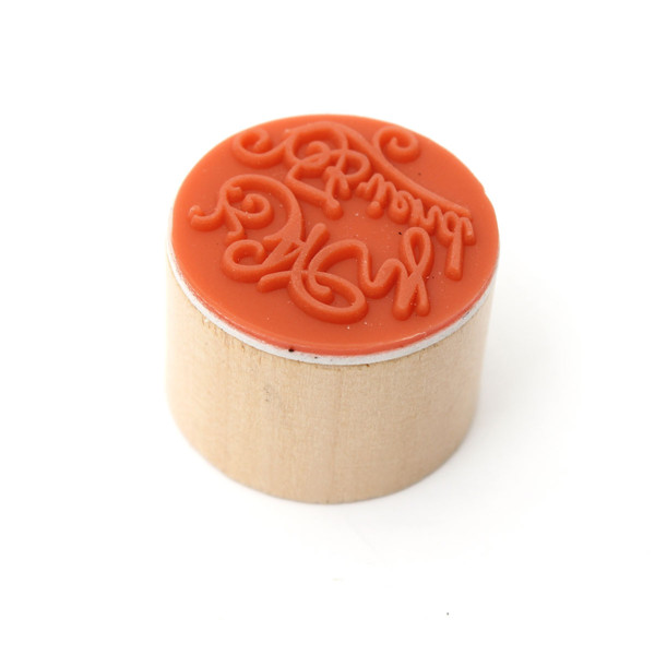 Wooden-Round-Handwriting-Wishes-Sentiment-Words-Floral-Pattern-Rubber-Stamp-993700-10