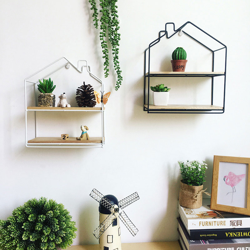 Wooden-Wall-Mounted-Shelf-Chimney-House-Hanging-Storage-Shelf-Floating-Rack-Book-Holder-Bookshelf-Ho-1736129-6