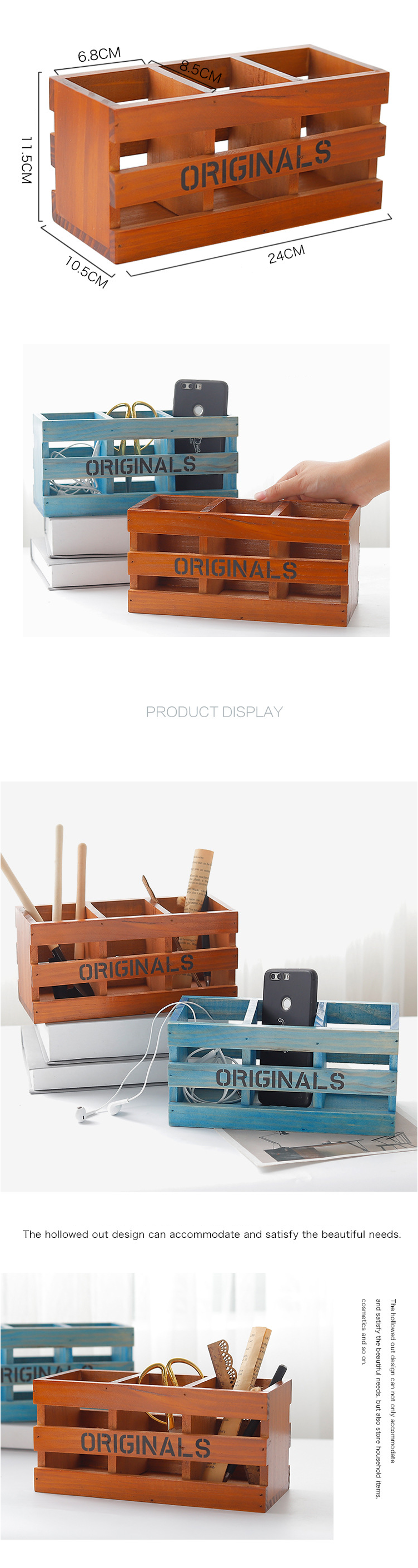 Zakka-Retro-Wooden-Storage-Box-Desktop-Cosmetic-Makeup-Organizer-3-Grids-Pen-Holder-Remote-Control-S-1559956-2