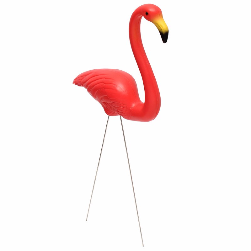1-Pair-Red-Lawn-Flamingo-Figurine-Plastic-Party-Grassland-Garden-Ornaments-Decor-1041701-5