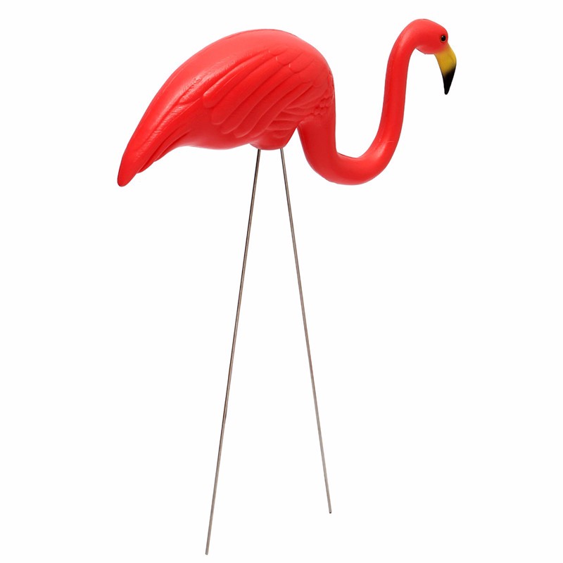 1-Pair-Red-Lawn-Flamingo-Figurine-Plastic-Party-Grassland-Garden-Ornaments-Decor-1041701-7