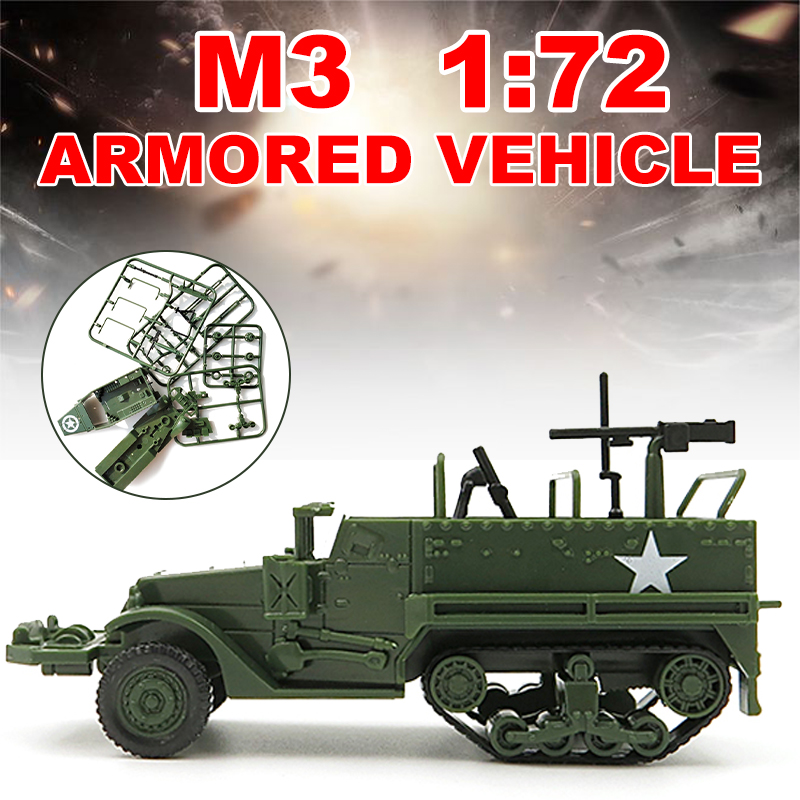 172-M3-DIY-Assembly-4D-Half-Track-Armored-Diecast-Vehicle-Model-for-Kids-Gift-1626617-2