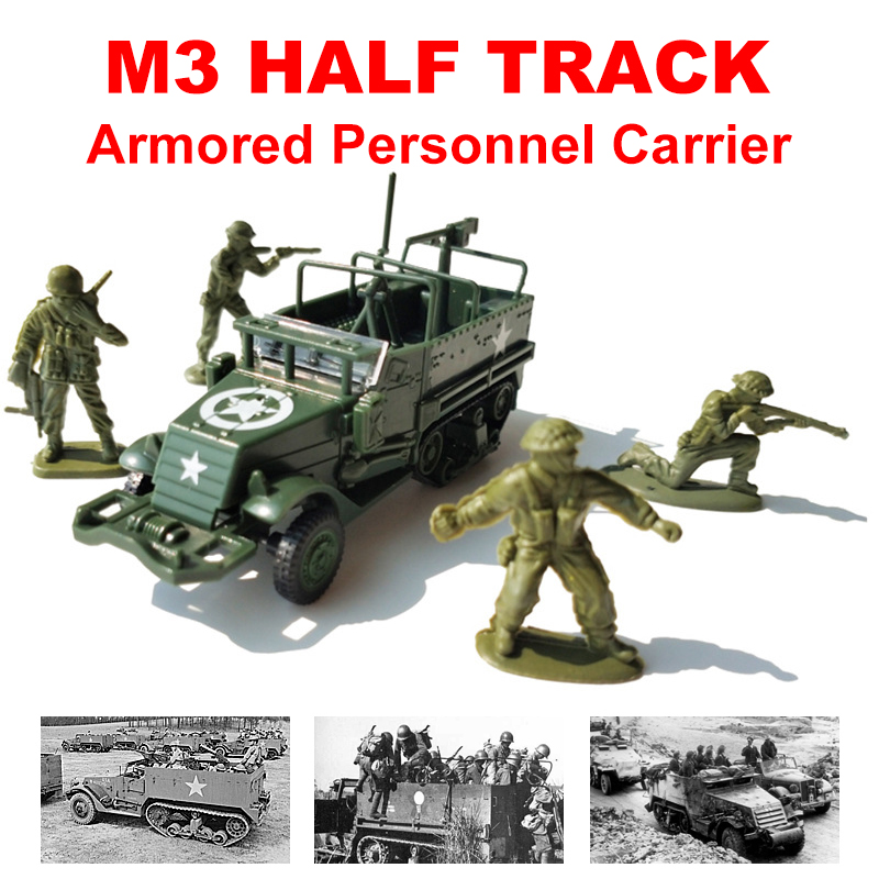 172-M3-DIY-Assembly-4D-Half-Track-Armored-Diecast-Vehicle-Model-for-Kids-Gift-1626617-3