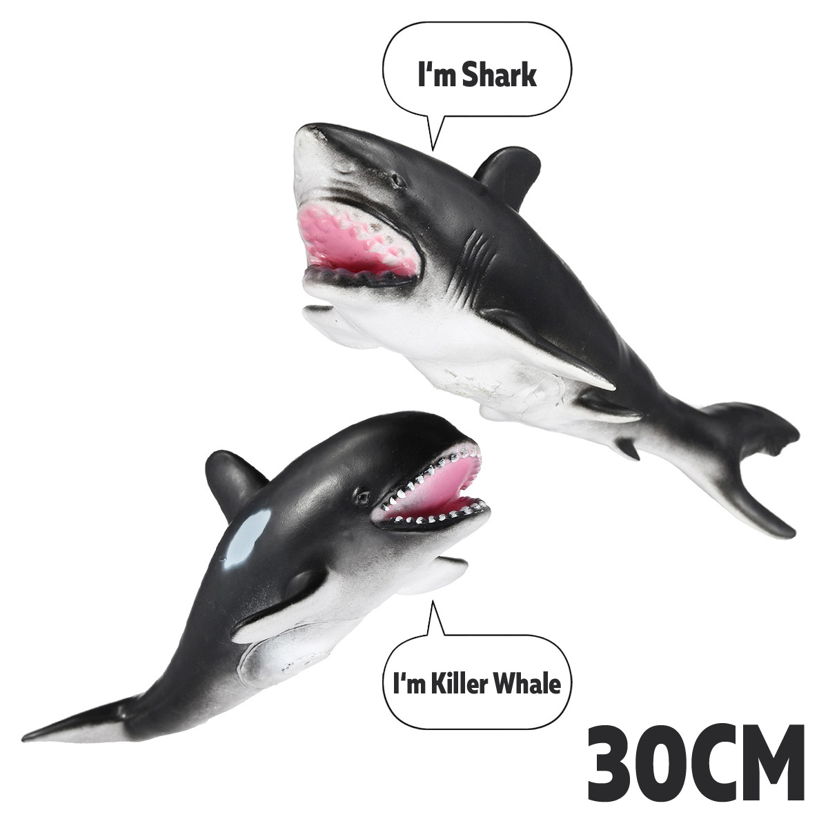 30cm-White-Shark-Killer-Whale-Soft-Model-Toys-Glue-Material-1392887-2